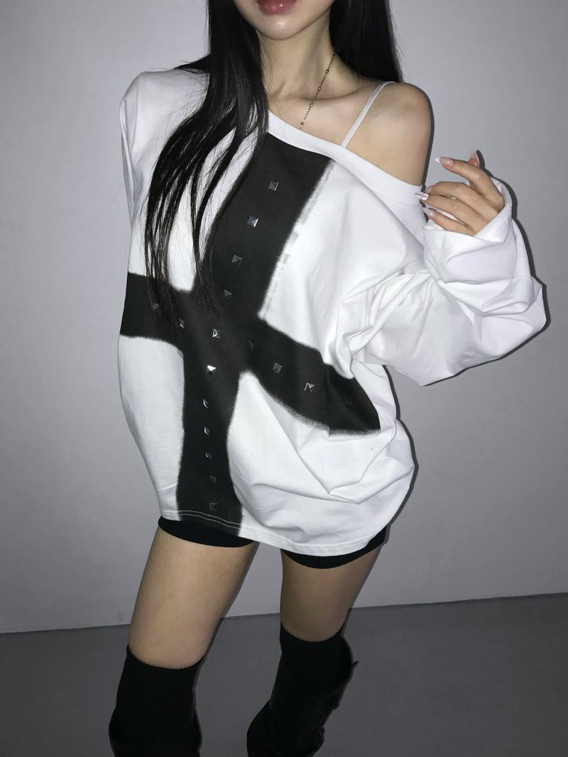 pinter bless cross loose top(2 color)