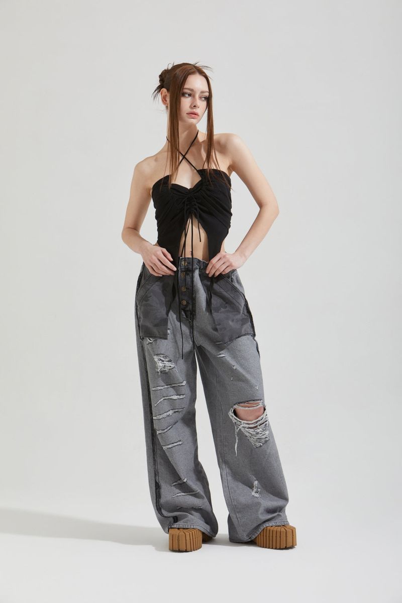OUT FLAGE PANTS-BK