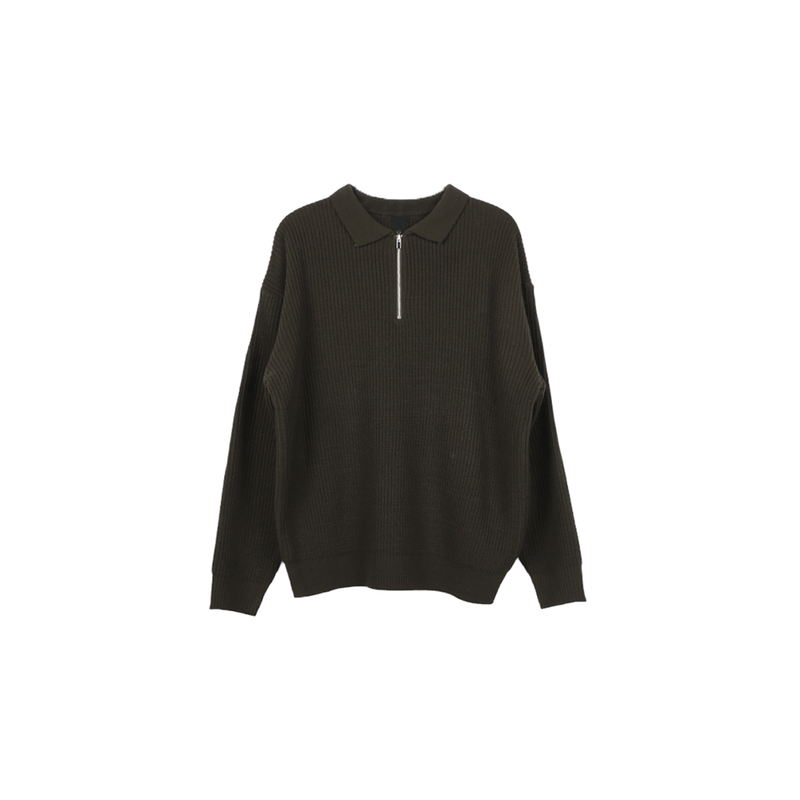ASCLO Low Collar Half Zip Up Knit (7color)