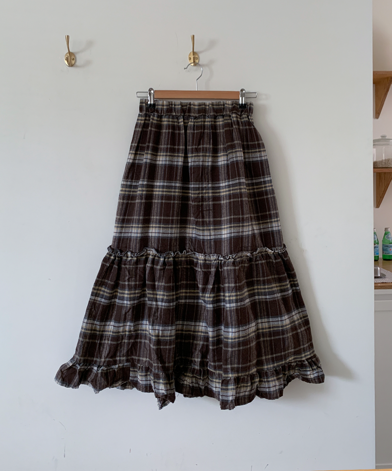 Sorbet Long Checkered Skirt