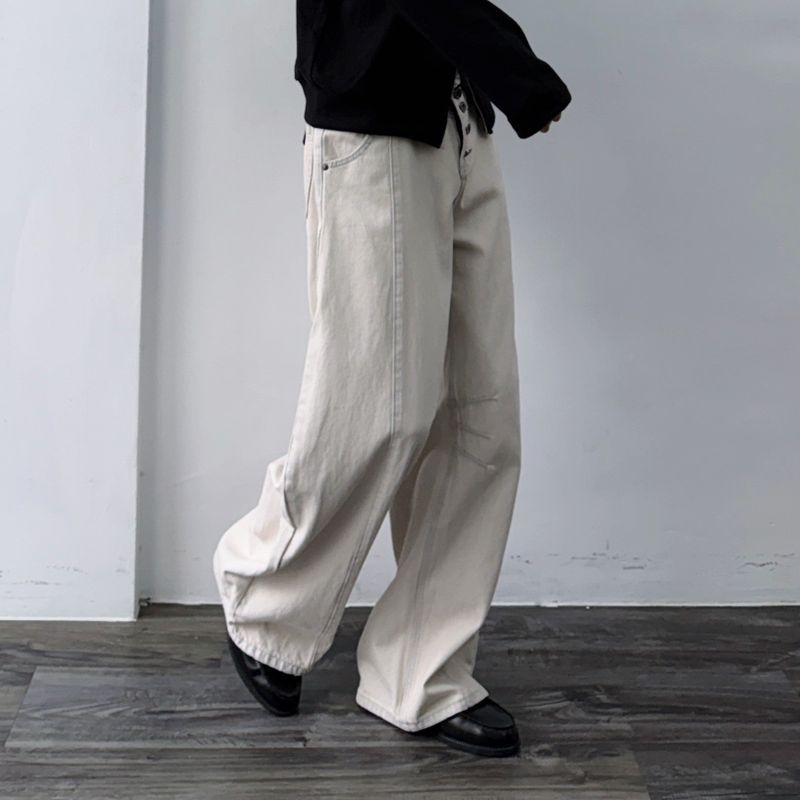 Multi-Button Paneled Wide Pants