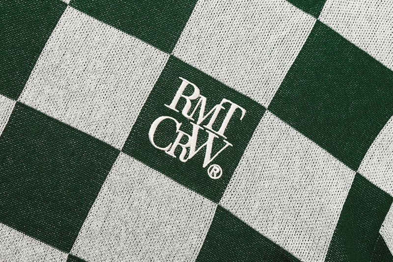 CHECKER BOARD KNIT TOP_GREEN