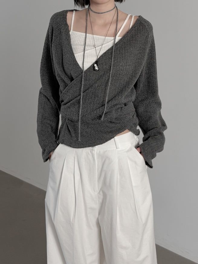 Rael Strap Knit Wrap Cardigan