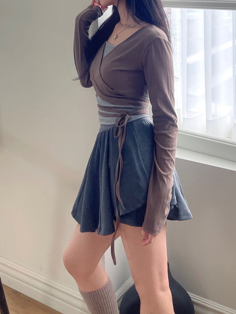 Romantic flared ballet pantskirt