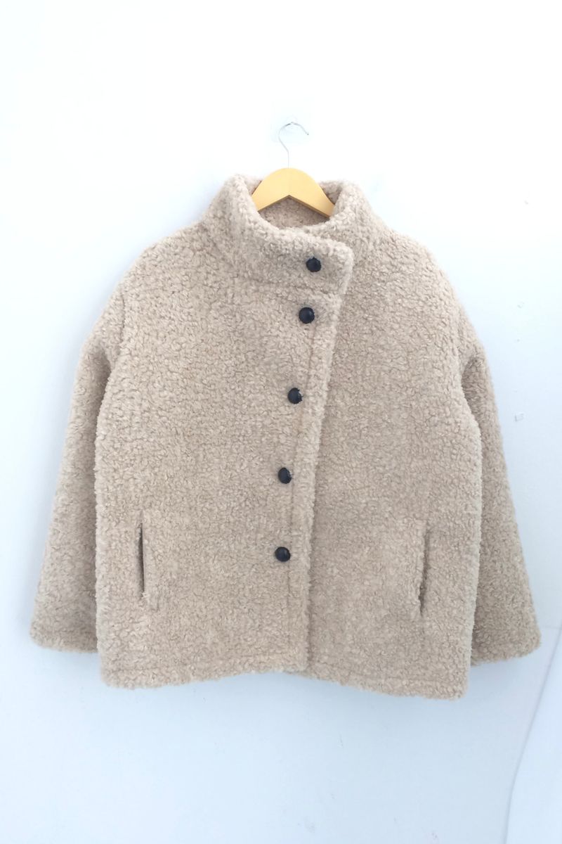 highneck puffy fur jacket