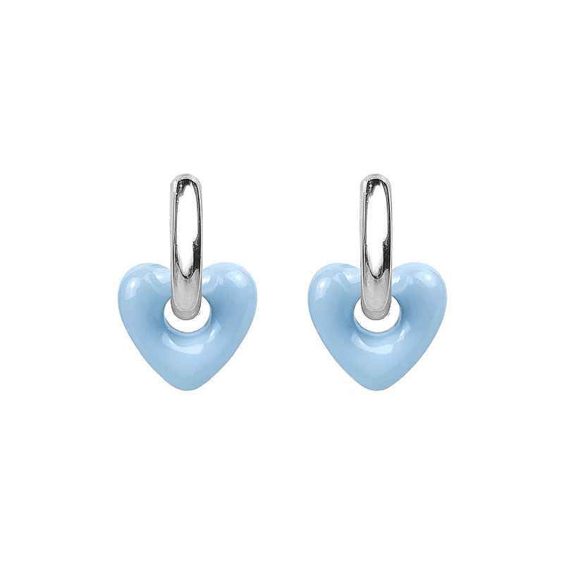 Heart Beads Hoop Ring Surgical Earrings