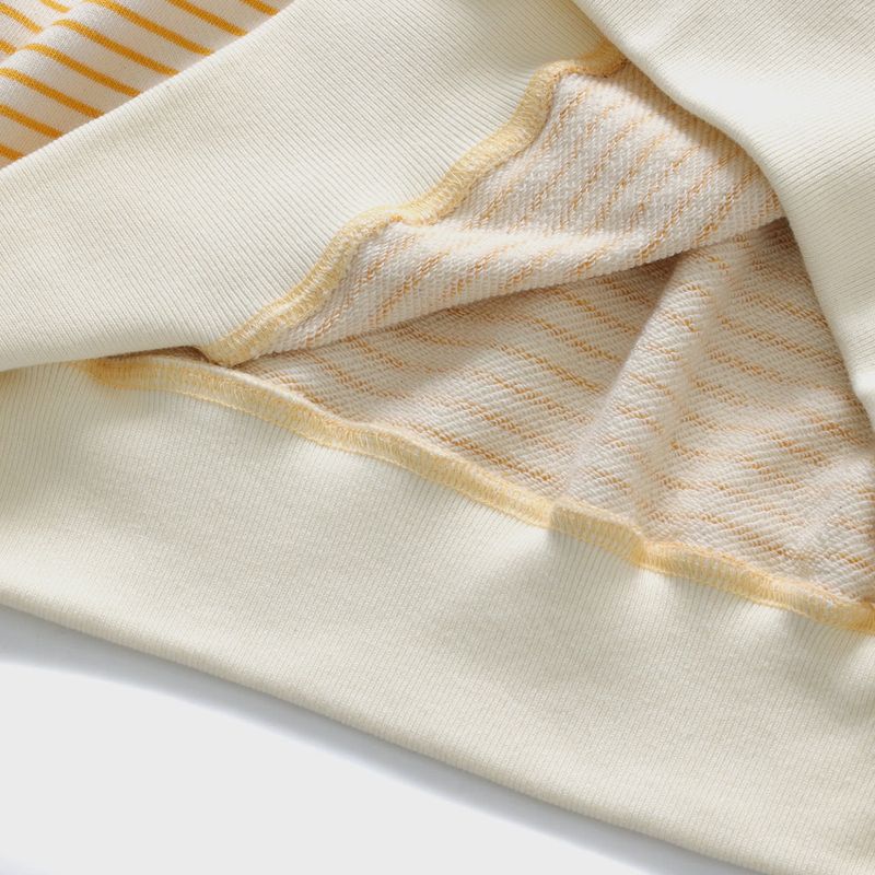 C patch Stripe Sweatshirt / Yellow [Unisex]