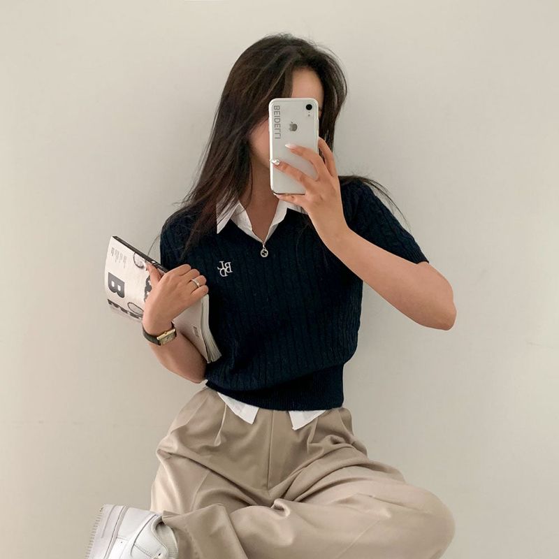 [Bellide made / Short, Long] Summer version two-pintuck wide slacks