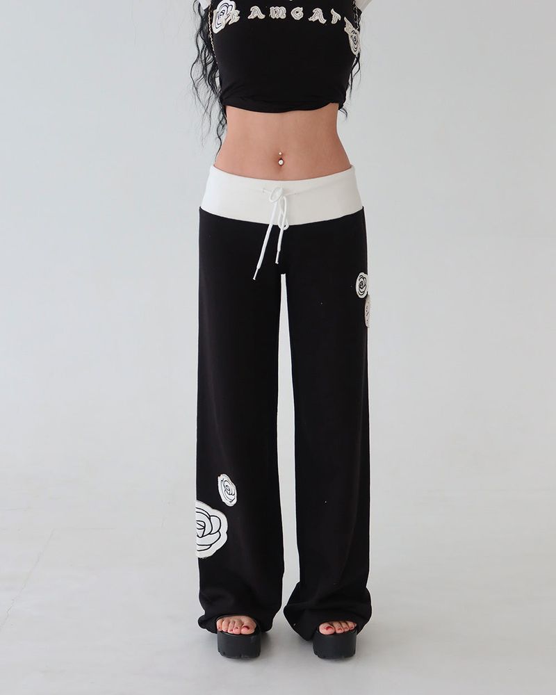 Rose Patch Color Raglan T-shirt