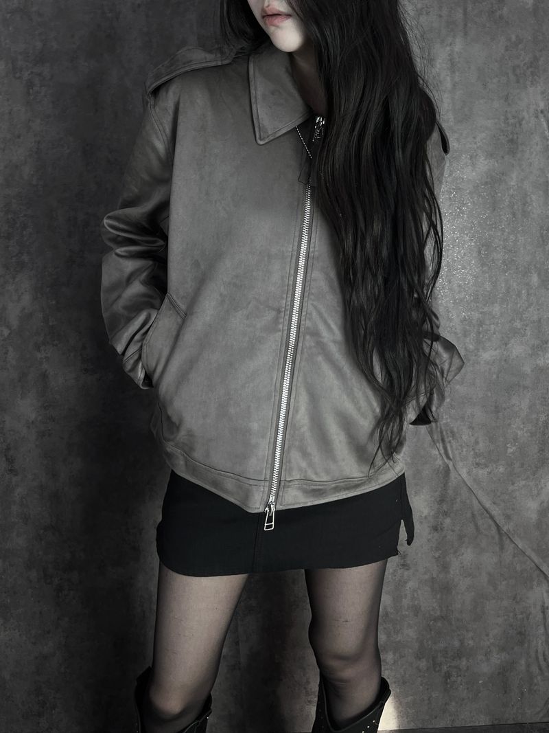 ash suede shoulder jacket (2color)