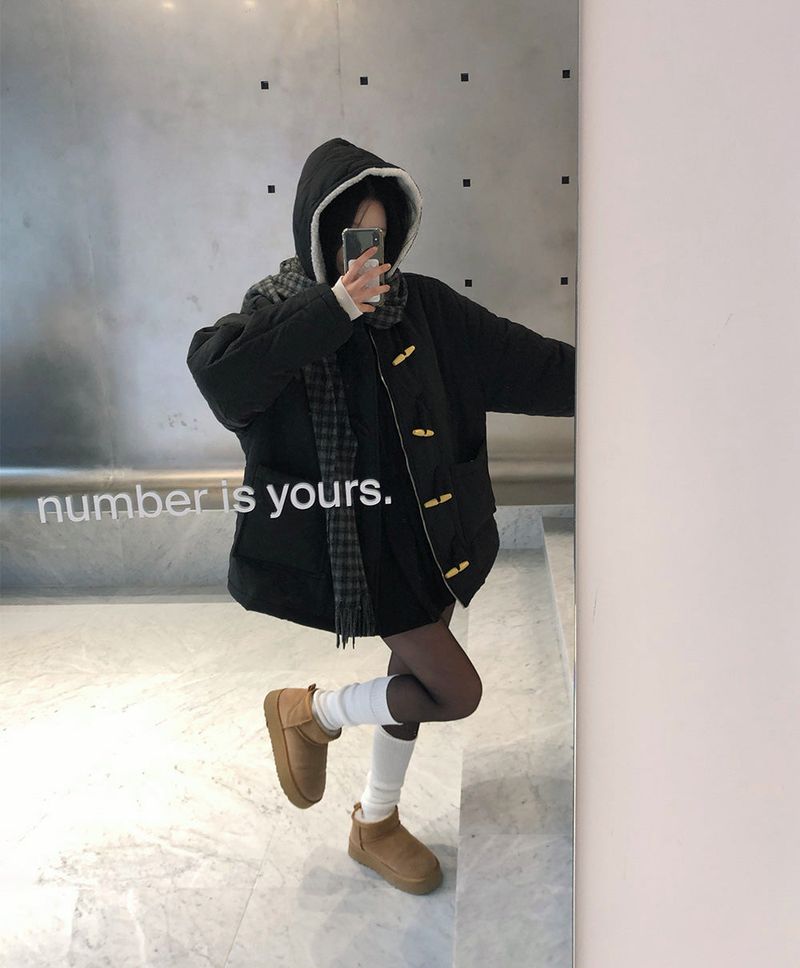 [BELLIDE MADE] HOODED OVERFIT QUILTING JUMPER