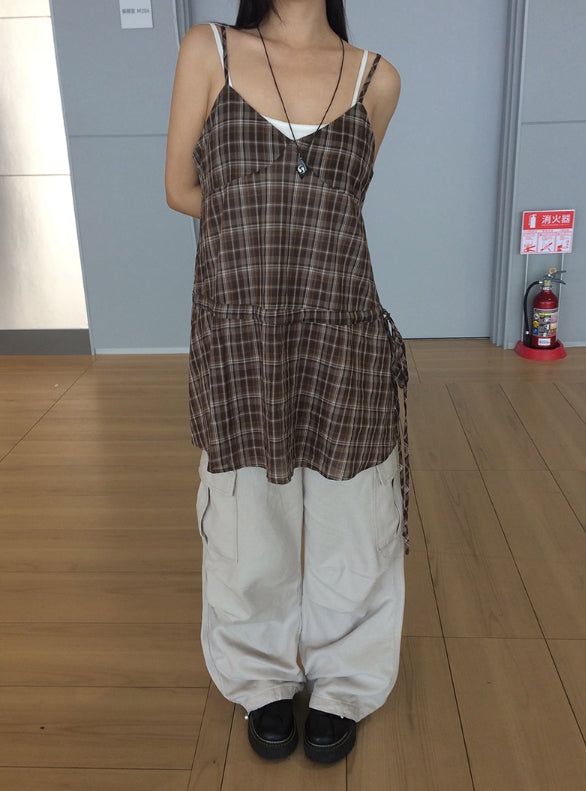 anyonemore（エニーワンモアー）の「Gaps Check Bustier String Sleeveless One Piece（Dresses）」