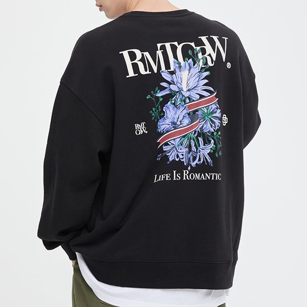 ROMANTIC CROWN(ロマンティッククラウン)の「FLOWER RIBBON SWEAT SHIRT_BLACK(Tops)」