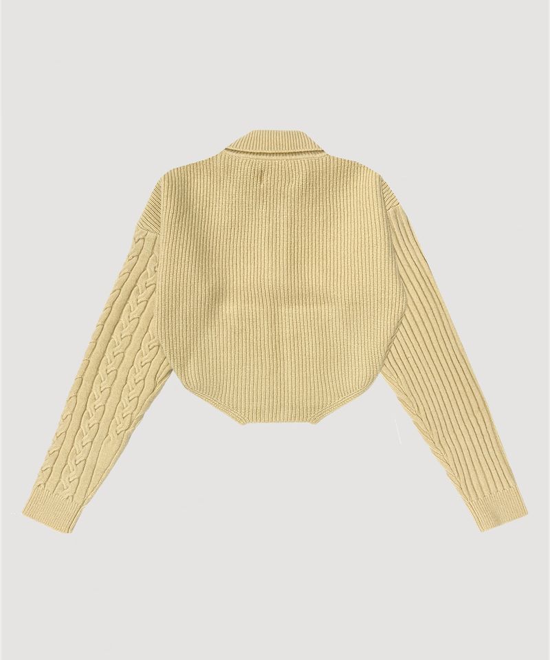 CUTTING DOUBLE ZIP KNIT CARDIGAN