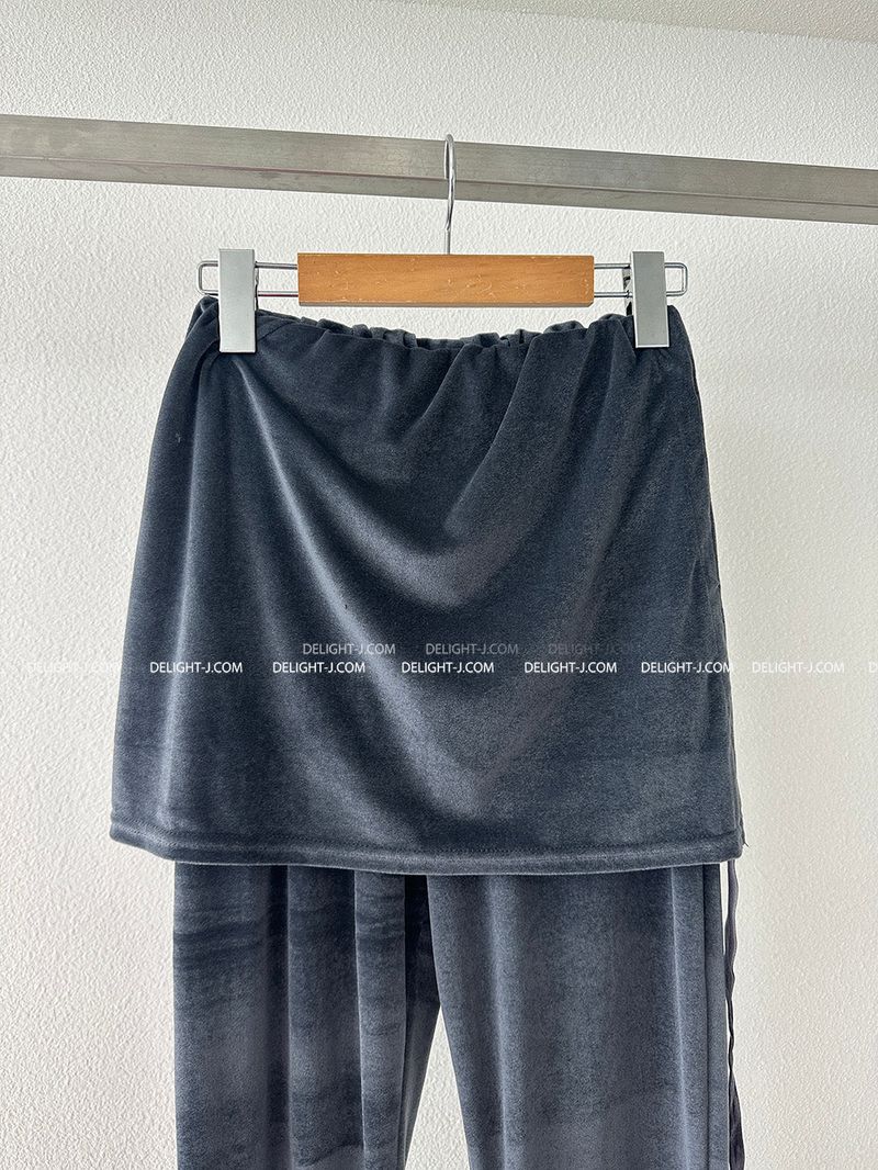 May Velvet Shirring Pants