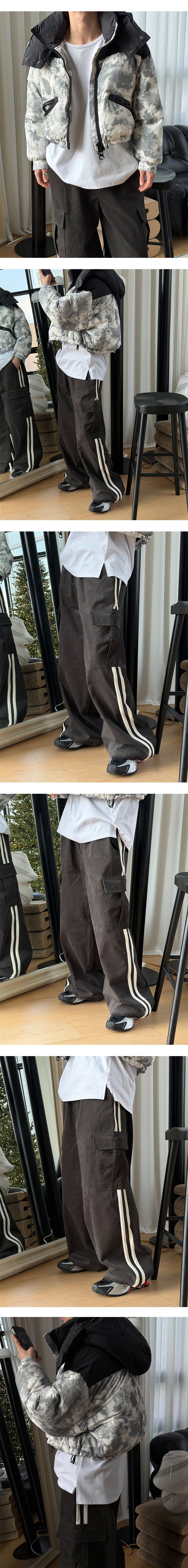 [Unisex] Track suede cargo pants(3color)