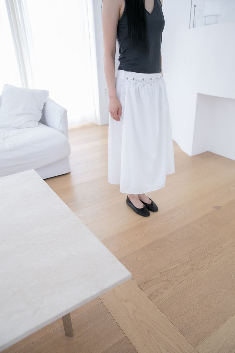 layered snap button skirt(2colors)