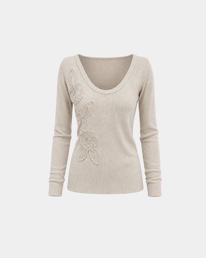(W's) Petal Ribbed Knit