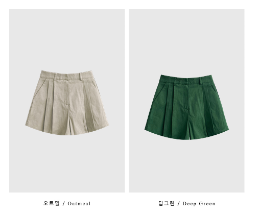 Ont A-line Two-Pintuck 3/4 Shorts / 4 Colors