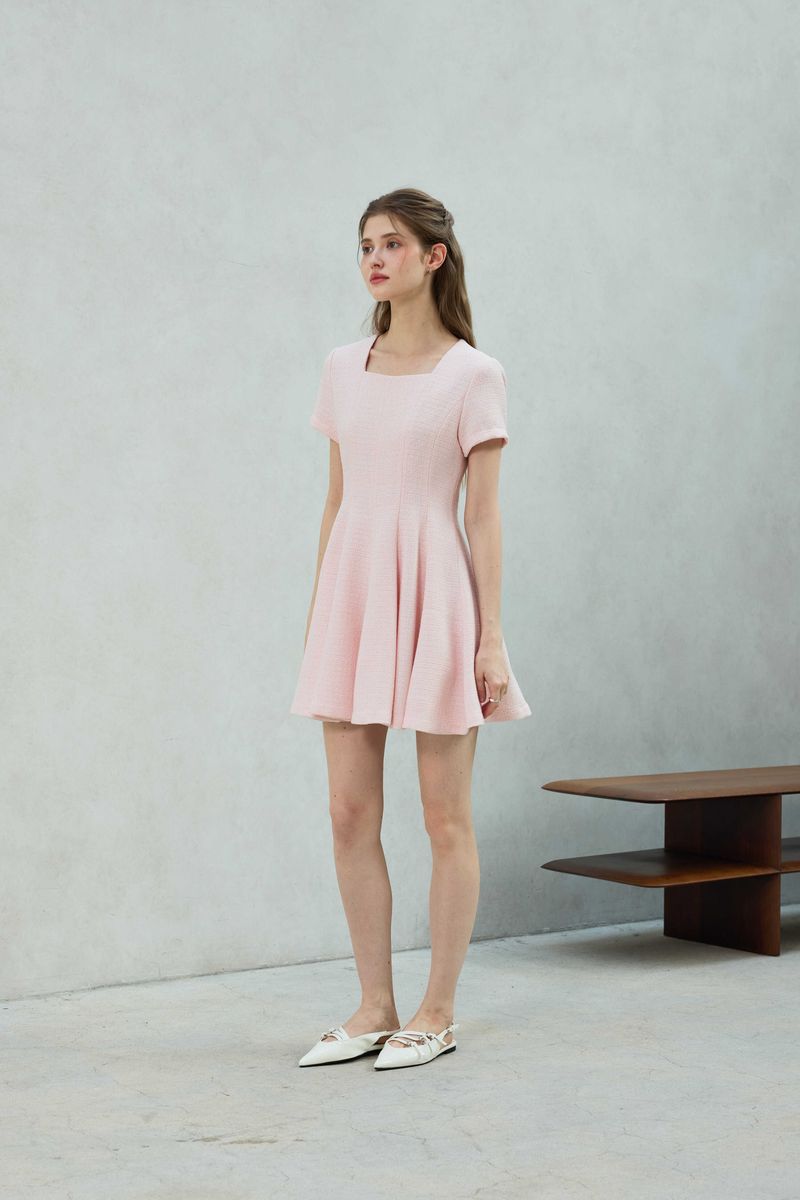 LANI TWEED DRESS / PINK