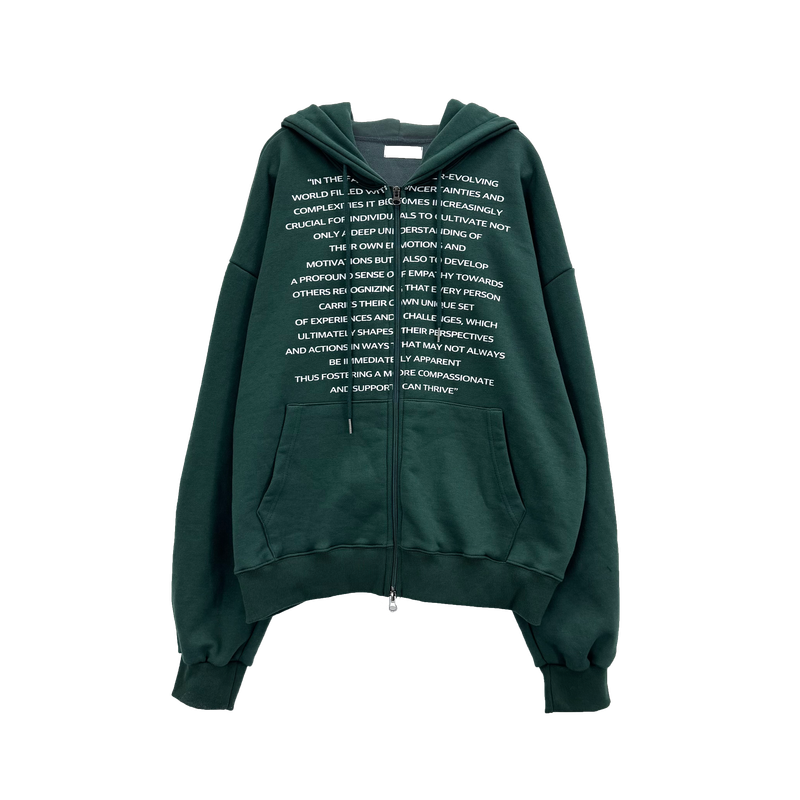 deeptech lettering hood zip-up