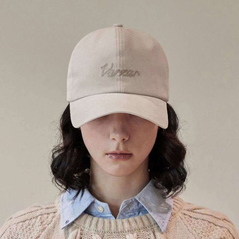 VARZAR Chain Logo Corduroy OG Fit Ball Cap / Cream
