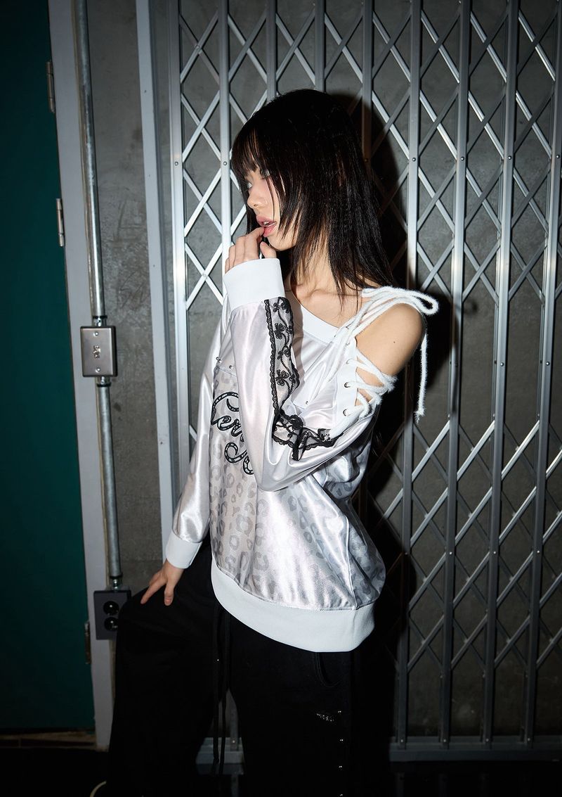 leopard lace uniform mtm - white