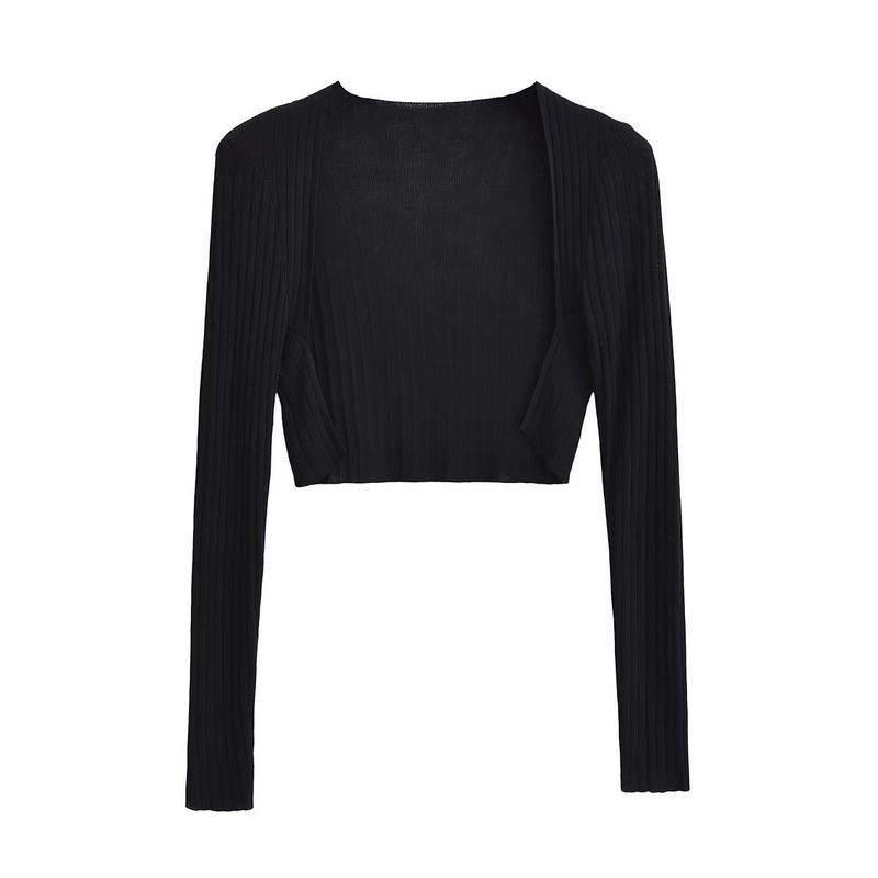 Rib Crop Bolero Cardigan