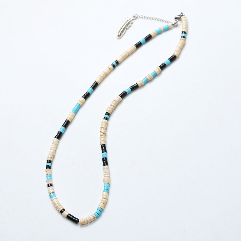 NA shell & turquoise beads necklace