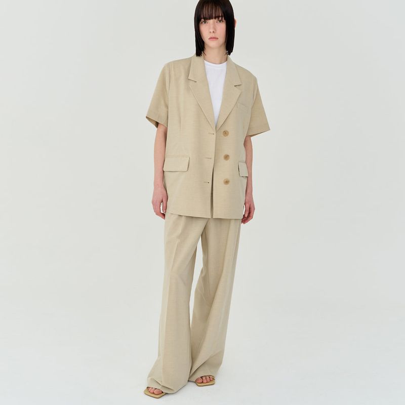 SUMMER WOOL HALF JACKET (BEIGE)