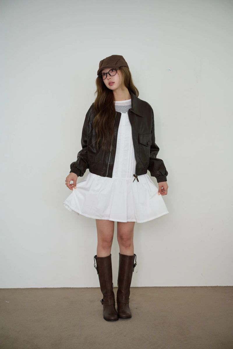 COZY SYNTHETIC LEATHER JUMPER