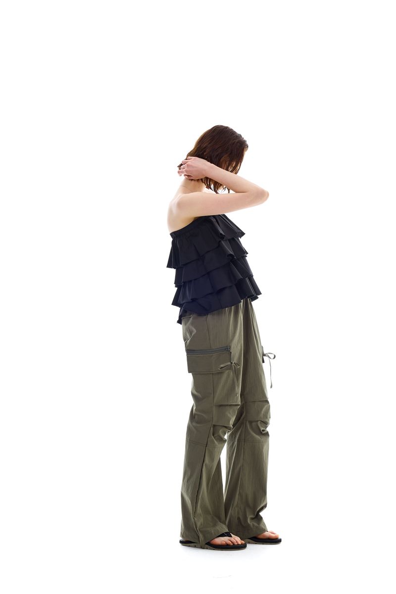 VIVA FRILL TOP SKIRT / BLACK