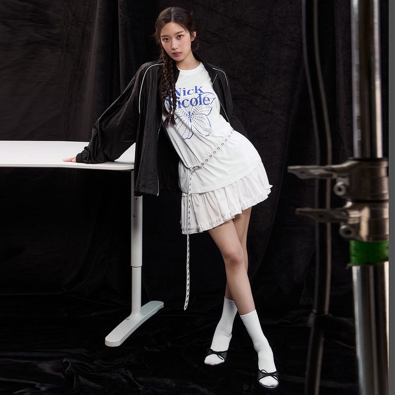 NICK&NICOLE(ニック&ニコール)の「TRENDY RUFFLE MINI SKIRT_IVORY(Skirts)」