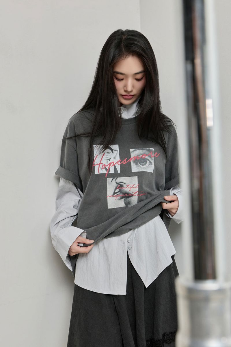 Urban High-neck String Shirt_Grey