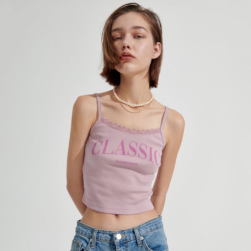 wonder visitor（ワンダービジター）の「Classic Lace Sleeveless [Pink]（Tops）」