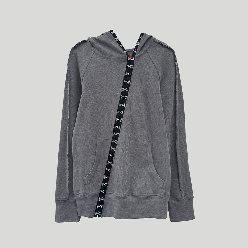 DIAGONAL HOOK N EYE RAGLAN HOODIE