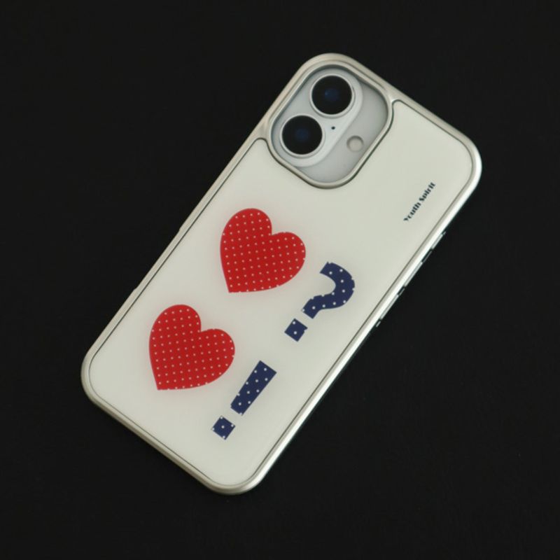 Dot Heart RED Silver Epoxy Bumper Case
