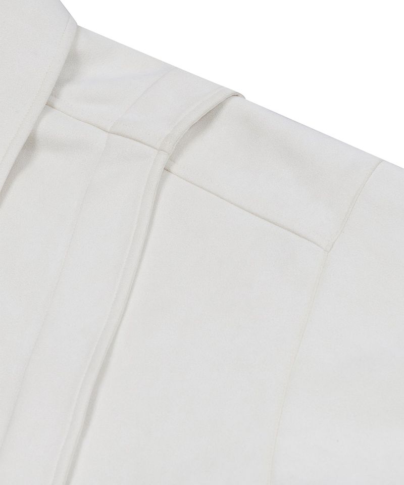 87-STAN029 [Vegan Suede] Multi-placket Suede Jacket Ivory