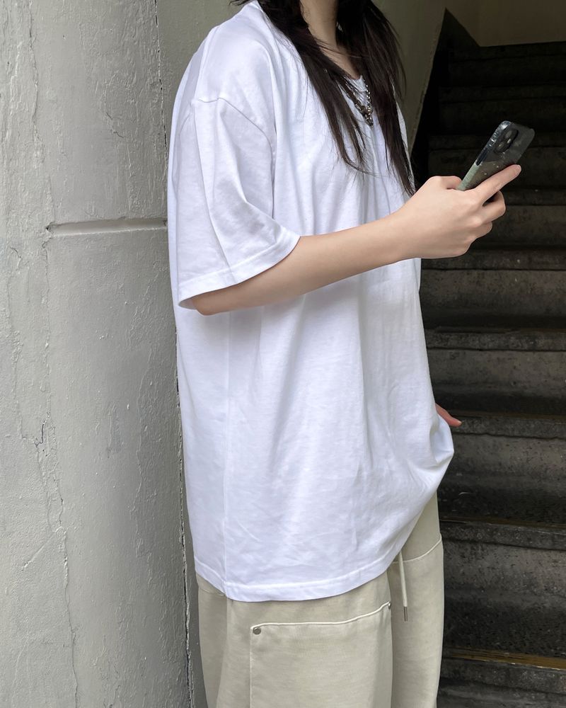 Layered Over U-neck T-shirt