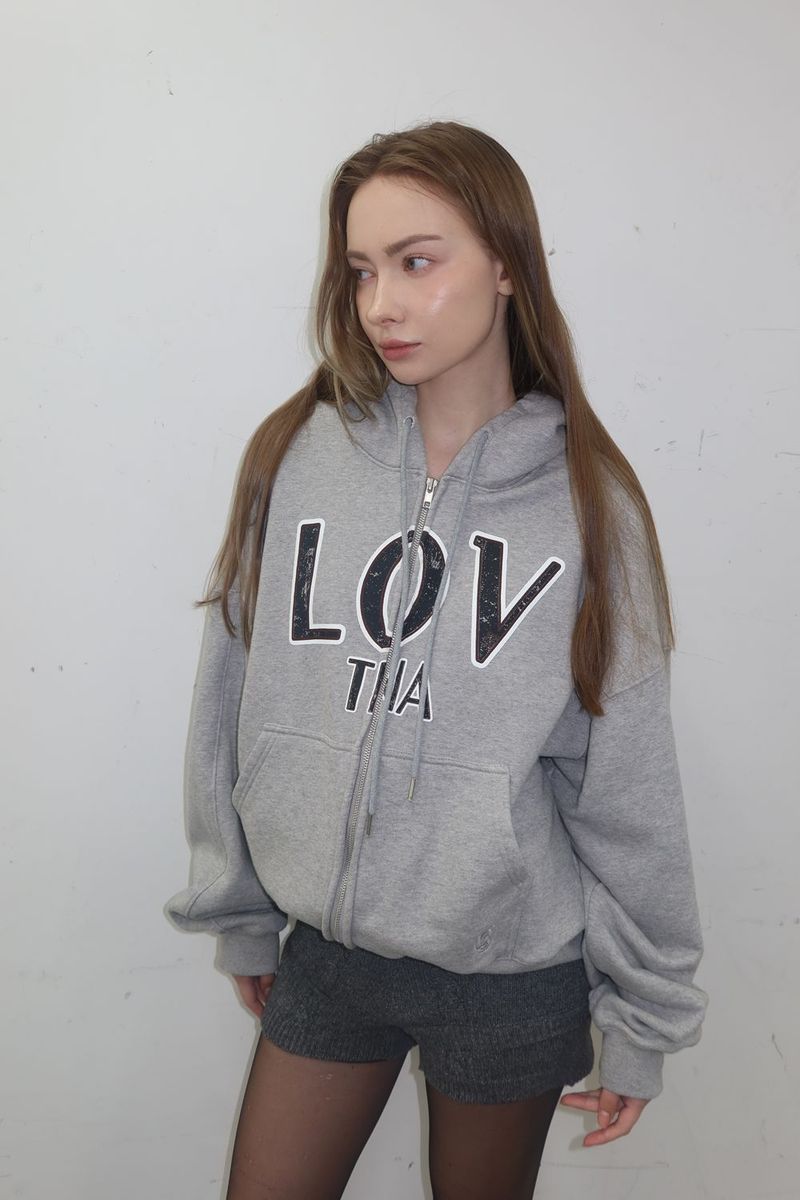 LT ROUGH HOOD ZIP-UP_GREY
