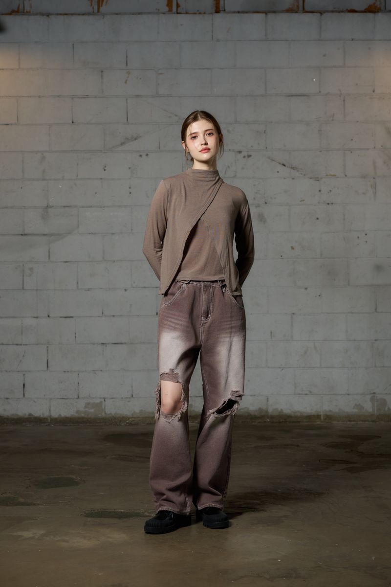LOTUS DENIM PANTS / DARK BROWN