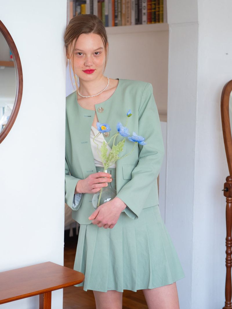 vem.ver(ベムバー)の「MARIE BASIC ROUND JACKET_MINT(Jackets/Outerwear)」
