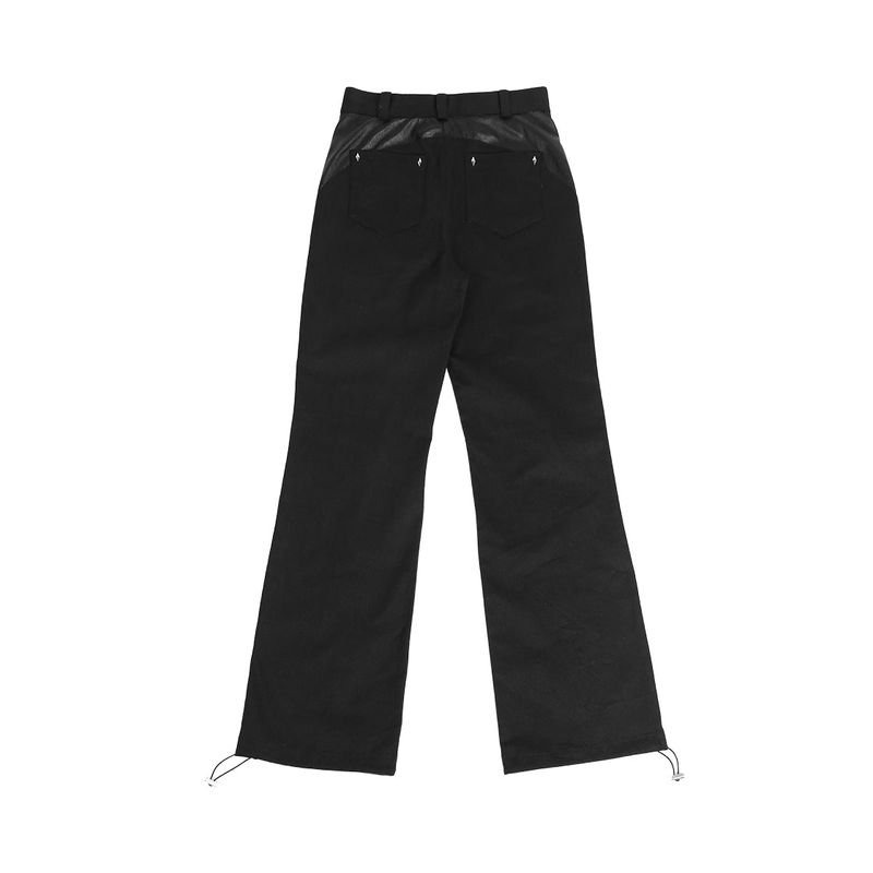 LEATHER POINT STRING PANTS #BLACK