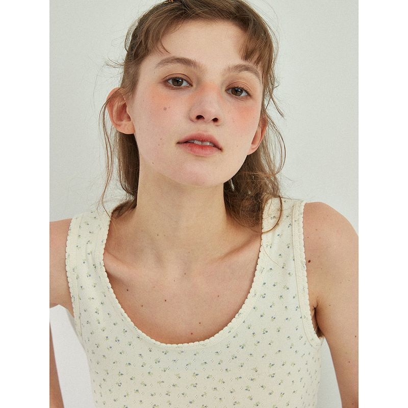 SCALLOP PUNCHING SLEEVELESS_CREAM