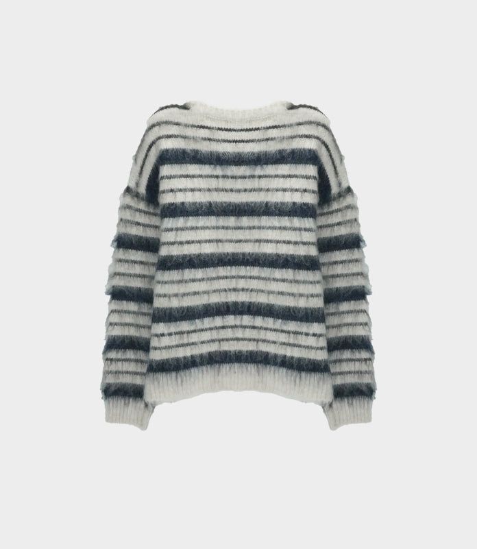 Mohair stripe heavy knit