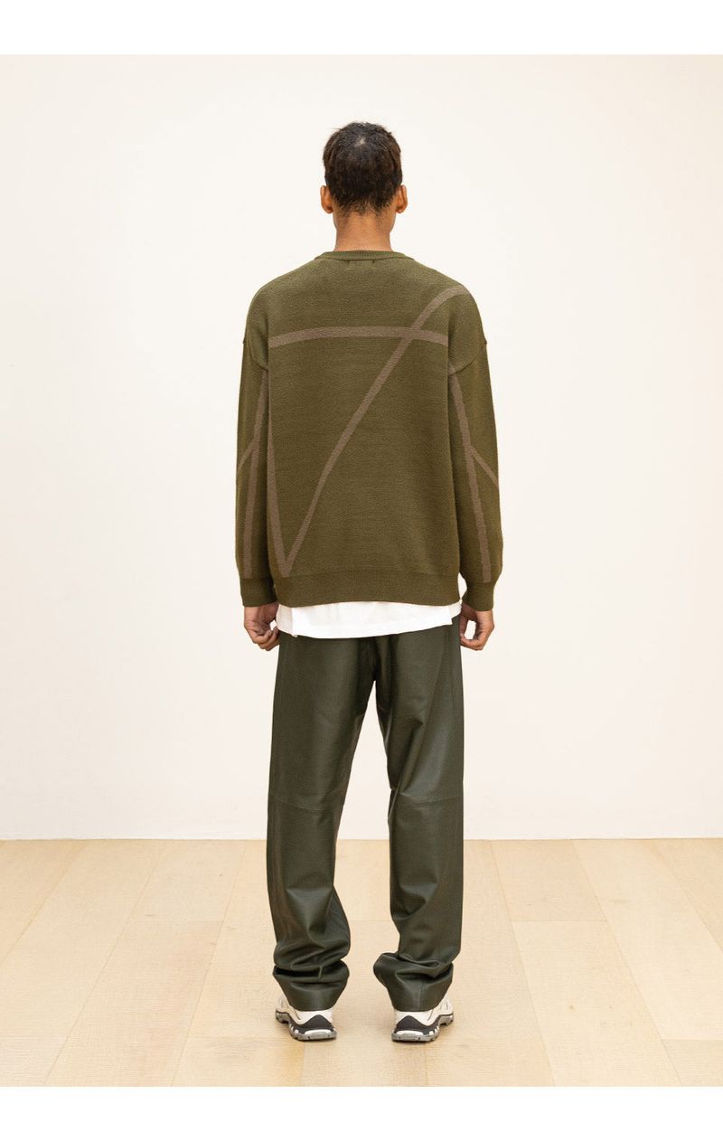 LAMSKIN CURVED LINE PANTS