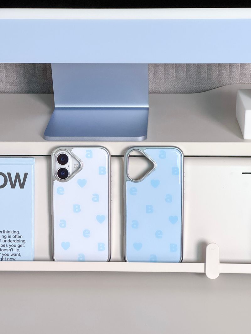 NEW LOGO White Blue Silver Epoxy Case