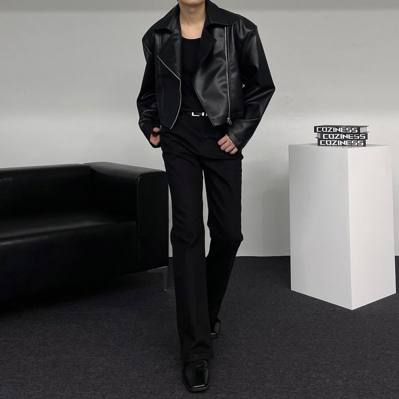 90's Youth Crop Leather Rider Jacket