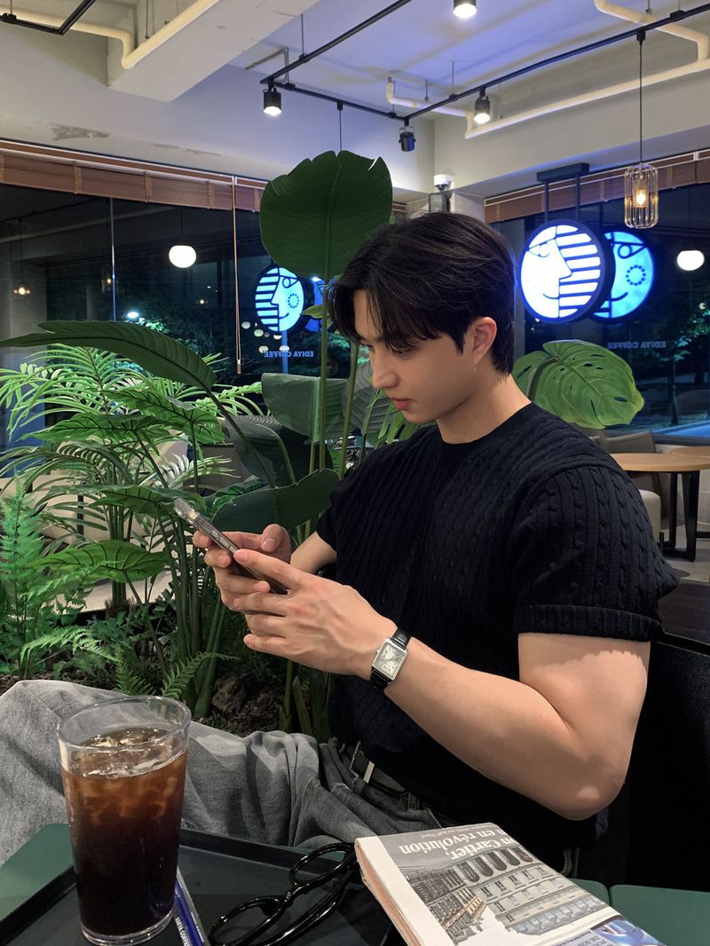 Look All Day Ice Linen Cable Short Sleeve Knit