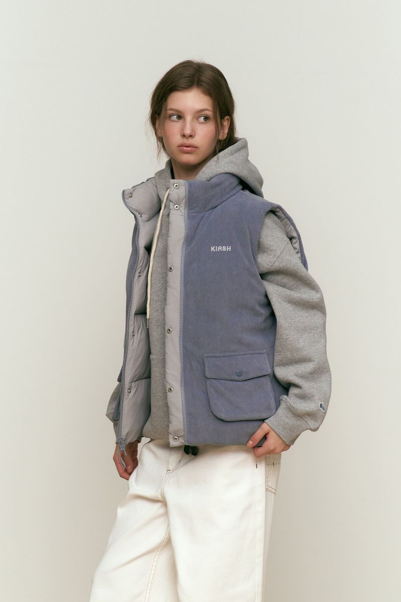 CHERRY REVERSIBLE PADDING VEST [BLUE]